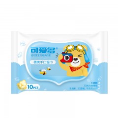 XC376119可爱多蓝色飞机熊婴儿手口湿巾10片装*15包