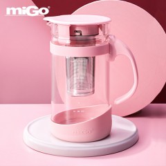 XC062366miGo 玻璃冷水壶茶水分离玻璃壶耐热泡茶壶玻璃茶具花茶养生壶1.2L G1217WH