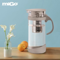 XC062367miGo 玻璃冷水壶茶水分离玻璃壶耐热泡茶壶玻璃茶具花茶养生壶 1.6L G1603WH